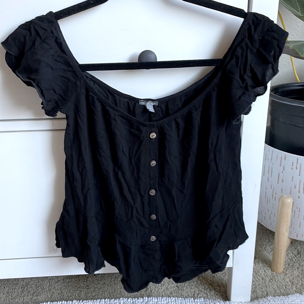Black Buttoned Top